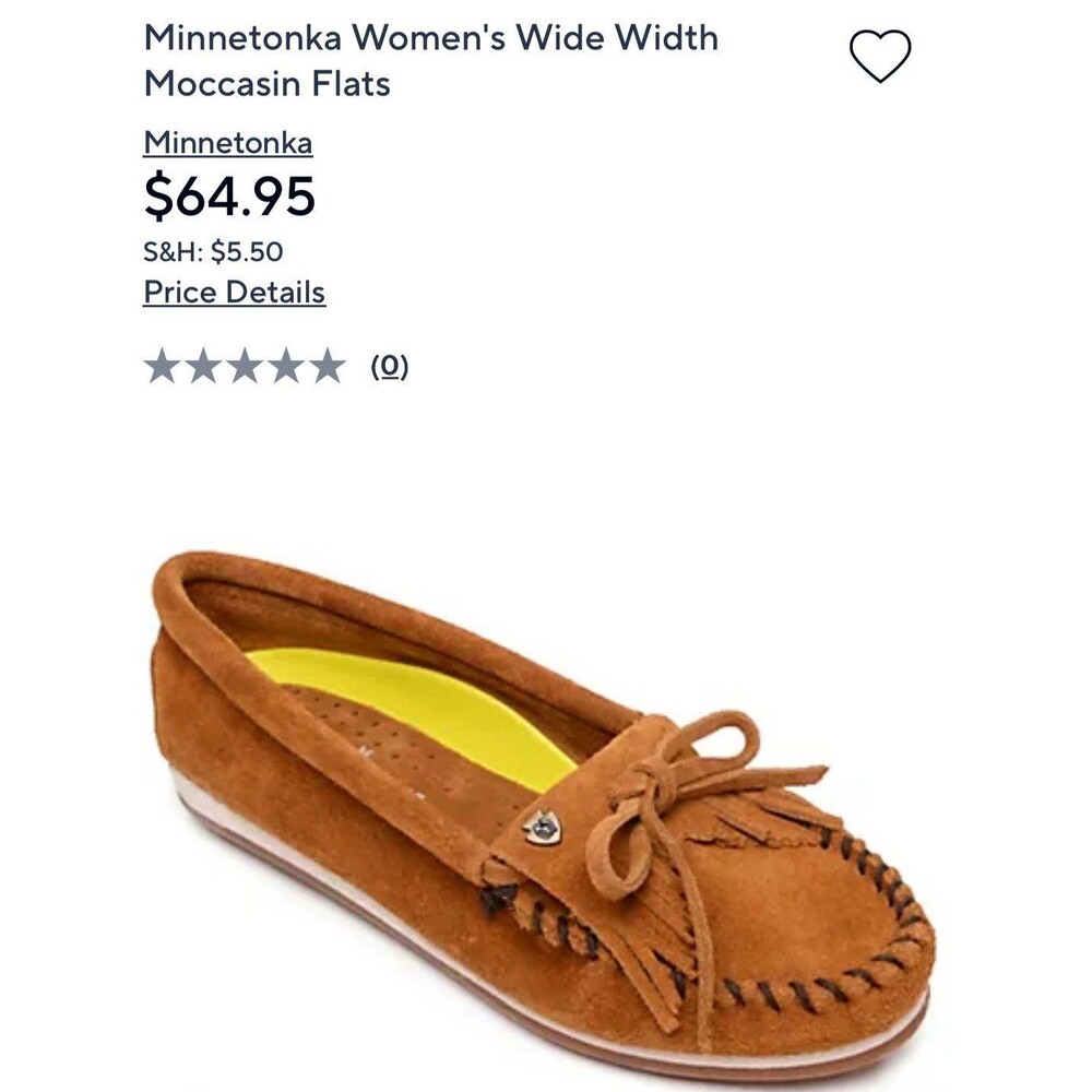 Minnetonka Kilty Plus Leather Moccasins Sz. 8.5 New Brown